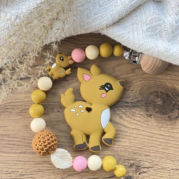 Okker őzike cumilánc rágókával