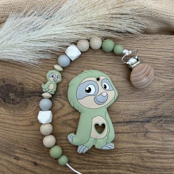 Zöld lajhár cumilánc rágókával