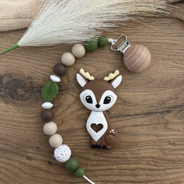 Barna  őzike cumilánc rágókával