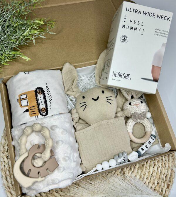 IMG_7761 Munkagépes Baby box-Ultra széles nyakú szilikon cumigüveggel, bézs nyuszival